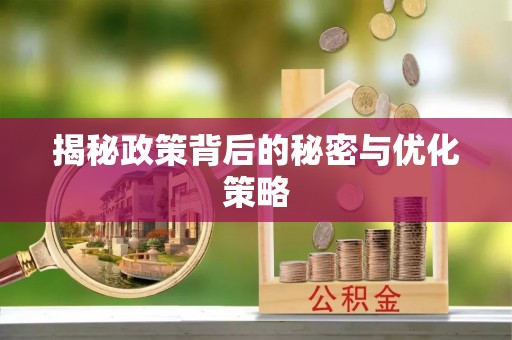 周宁揭秘政策背后的秘密与优化策略